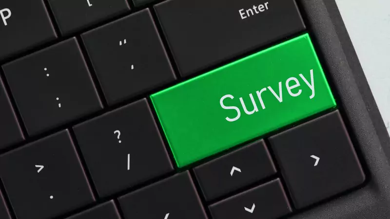 green-survey-button-on-computer-keyboard